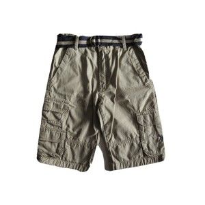 NWT US Polo Assn. Size 10 Boys Youth Brownish 100% Cotton Belted Cargo Shorts